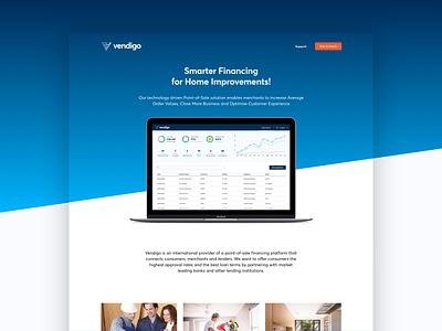 Homepage Design for a Financing Startup blue fin tech finance finance app homepage homepage design landingpage onepage startup website