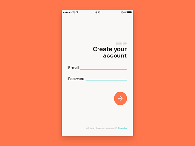 DailyUI #001 Sign Up create accunt daily ui new user sign up