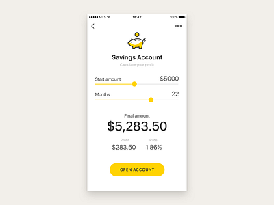 DailyUI #004 Calculator amount banking calculator finance profit savings account ui