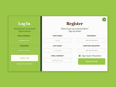 Login & Register Form Concept