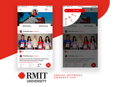 User Profile (Social Network Concept App) app app design concept profile profile page rmit social app social network ui design user profile