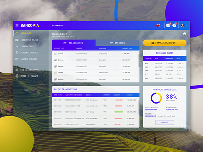 Bankopia - An Internet Banking Website bank app bank design banking dashboard dashboard design finance opacity savings web design website design