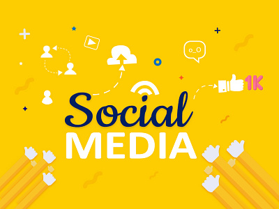 Social Media design elements icons text