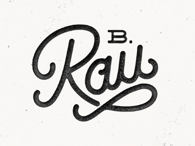 B. Rau branding brian identity line logo mark mono rau script