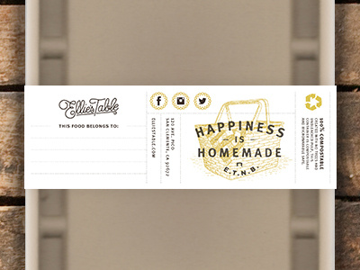 Container Sleeve bakery box branding cafe container food happiness homemade icons identity label recycle social media