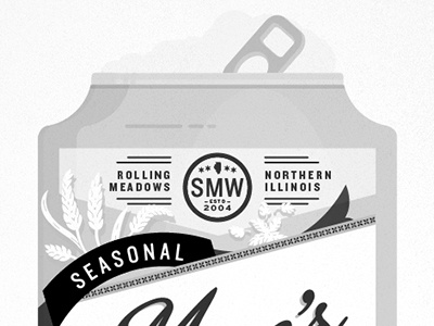 Seasonal alcohol beer can drink foam illinois label meadows northern party tab wheat