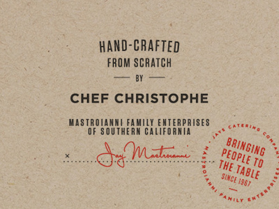 Chef Christophe california chef crafted enterprises family hand people scratch social southern table