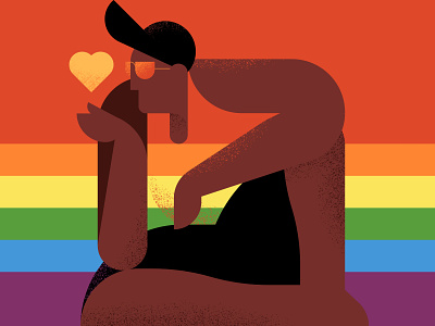 Pride 2020 bisexual brush character flag gay glasses heart illustration june lesbian lgbt lgbtq love pride proud queer summer sung texture transgender