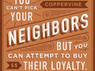Neighbors art buy line loyal money neighbor shading texture typography