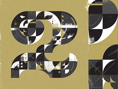 Typefight 2 collage form illustration letter number two type typography