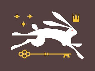 Keep Moving bunny crown cult hop key magic mystic rabbit run secret star