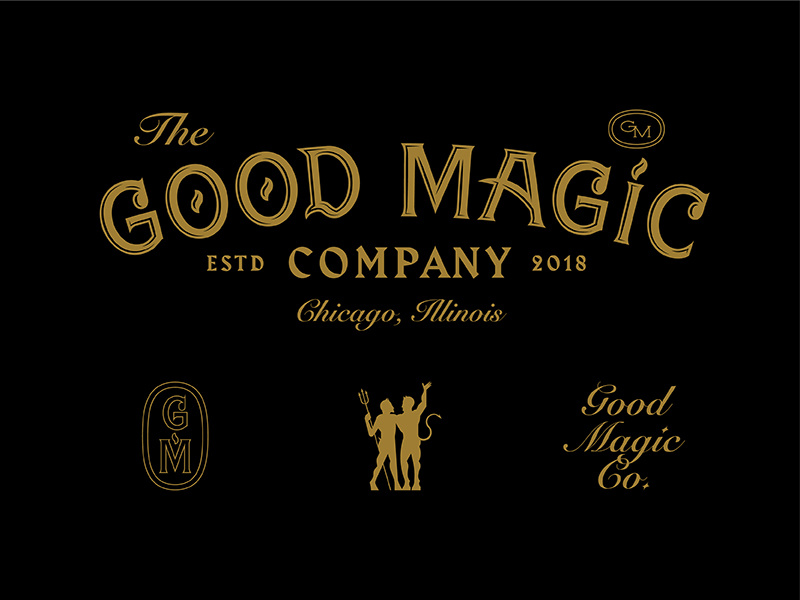 Good Magic Company demon devil pitchfork chicago logo typography magic