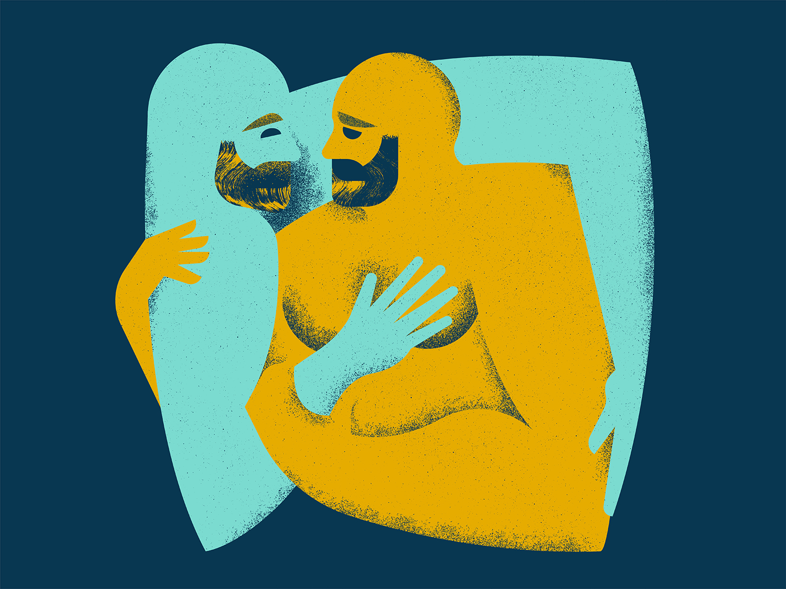 Hugs beard brush character eye figure gay grain hair hand hug illustration lgbtq love mustache nake texture