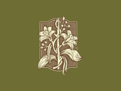 Vanilla Badge badge bean beer bud flavor flower leaf plant vanilla