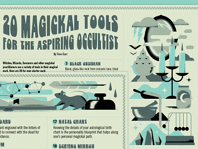 Magickal Tools alchemy bat candle cloud crystal feather halloween ink magic occult psychedelic rat space stars tool type typography witch witchcraft