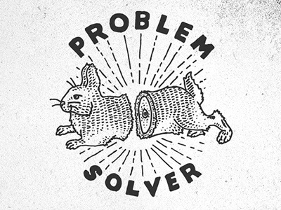 Problem Solver brian bunny hand drawn magic problem rabbit rau solver texture type typography