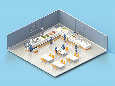 Cantine 3d cantina isometric