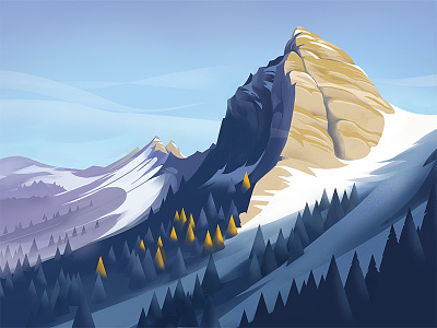Dent de Jaman graphic illustration mountain switzerland