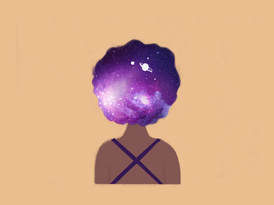 Alternative Re-hair-lities – Space alternative rehairlities digital illustration hair illustration planets space woman