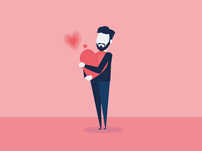 Lantum – Care a lot bearded man company values digital illustration heart illustration lantum man