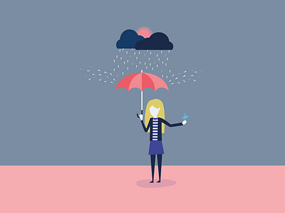 Lantum – Bounce back and learn company values digital illustration illustration lantum rain sun umbrella