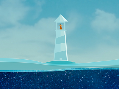 Lighthouse digital art flat design lighthouse moonrise kingdom wes anderson