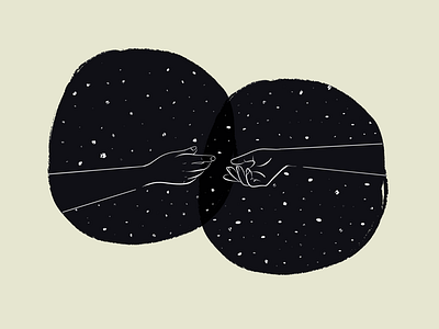 Love, intimacy and connection in the Universe 3/3 digital illustration hands illustration universe