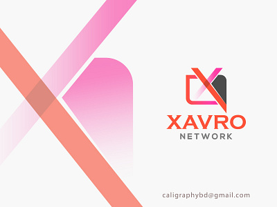Xavro Network art best logo branding gradient color graphics icon illustration logo network logo typography x logo xd design