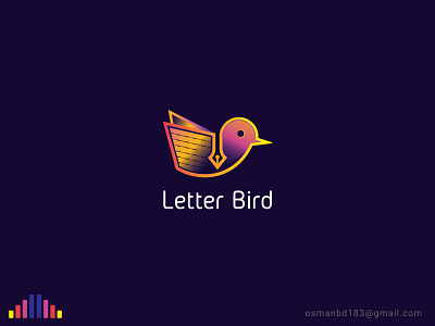 Letter Bird Logo animal logo art bird icon bird logo branding cute art gradient color gradient icon icon illustration letter logo logo motion