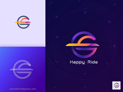 Happy Ride Apps Icon apps icon best icon blue brand branding car logo colorful conceptual logo illustration ios logo logo grid logo idea logo mark logos modern logo symbol