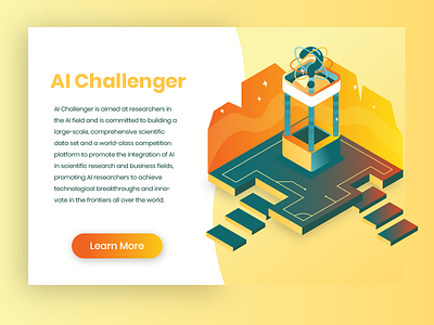 Landing page: AI Challenger design challenge illustration landing web