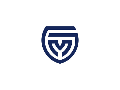 Garamonk blue branding design identity logo personal brand shape shield simple typography