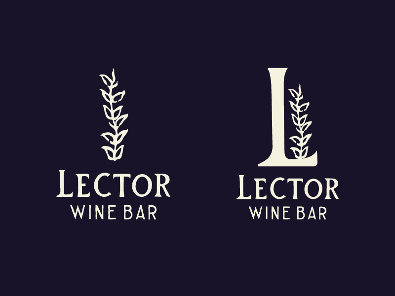 Lector Wine Bar illustration lettering logo branding