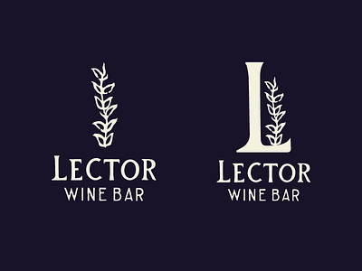 Lector Wine Bar branding illustration lettering logo