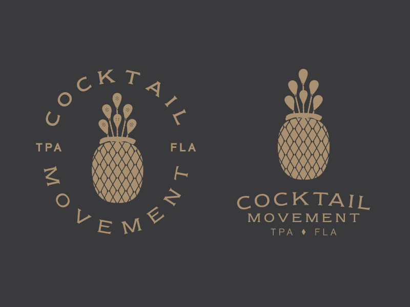 Cocktail Movement lettering typography illustration identity logos branding
