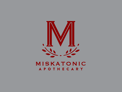 Miskatonic Apothecary branding icon lettering logo