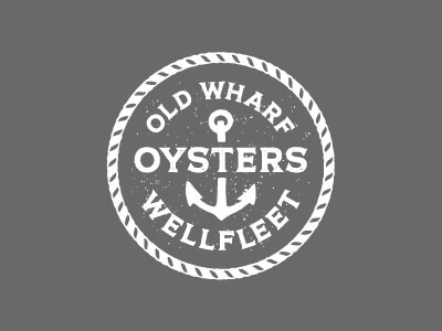 Old Wharf Oysters - Wellfleet, MA massachusetts cape cod anchor identity logo old wharf well fleet oysters