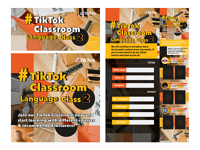 TikTok Classroom-Malaysia branding design flat illustration 字体设计，logo 贴纸设计