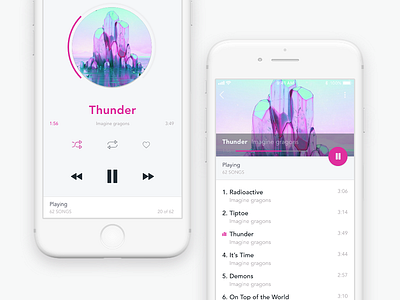 Daily UI #009 Music Player dailyui day9 ios iphone mobile music player playlist ui
