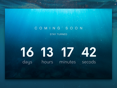 Daily UI #014 Countdown Timer coming soon countdown dailyui day14 sea timer web