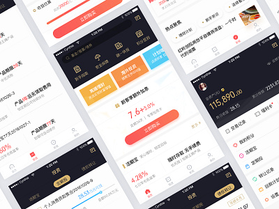 Financial 3 app clean color dark design financial interface ios mobile ui