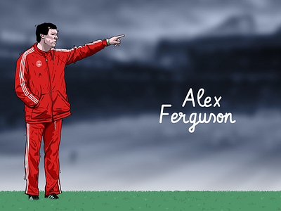 Young Alex Ferguson | Portrait aberdeen alex artwork concept dribbble editorial ferguson football graphic illustration portrait