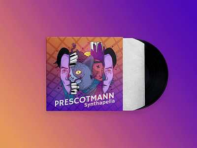 Prescotmann - Synthapella | EP Cover colorful concept cover design dribbble graphic illustration music spotify trance typography