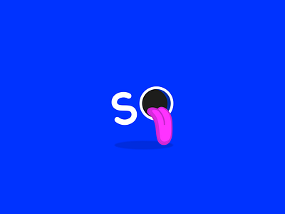 So | Logo artwork blue brand branding concept dribbble fun graphic illustration logo magenta simple so symbol tongue typography ui vector