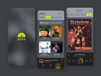 Plime | Interactive Music Player artist lemon lime lyrics mobile mobile app music music app music player player playing playlist song sound spotify streaming ui uiux