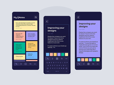 QNote | Quick Note animation app concept design figma mobile notes product product design quick sticky sticky notes ui ux