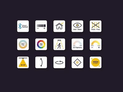Lighting App Icon Set angle app bluetooth colorful design figma hue icon icon pack icon system iconography iconset illustrator lighting pack ui universal icon set vector yellow