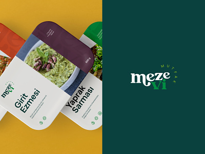 Mezevi Mutfak Branding appetizer artwork branding concept design fresh graphic green lettermark logo oliveoil package packaging restaurant typography vegetables
