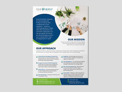 Flyer for Our Energy a4 size black blue brochure clean corporate design energetic energy flyer green professional solar topic white wind