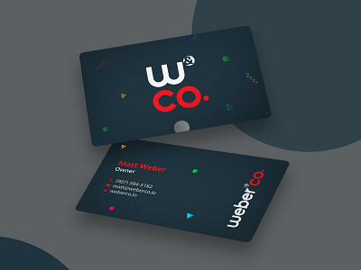 Weber business card design branding design business card company info corporate creative dark color gift card icon minimal personal card professional red and blue shape unique visiting card wow design